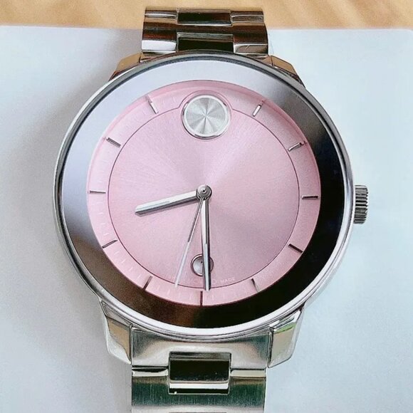 Ladies Movado Pink Dial Bold Watch NEW main image 3